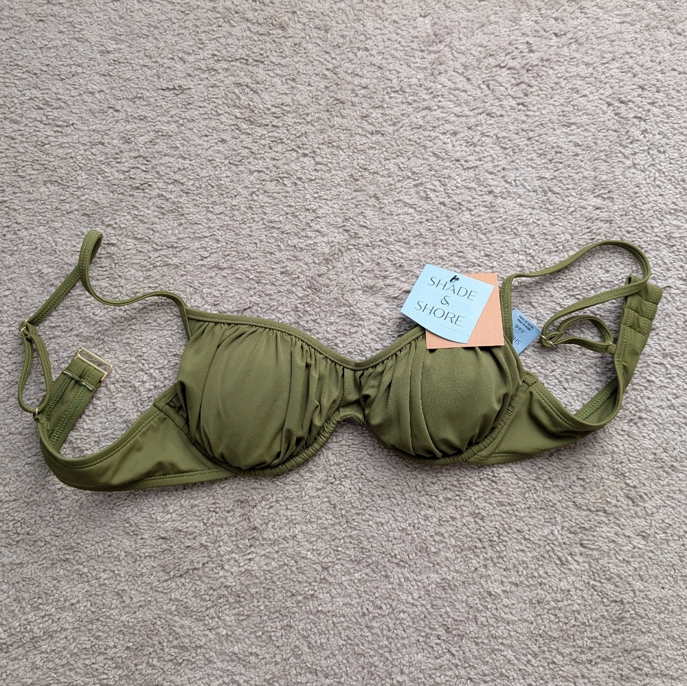Shade & Shore Olive Green Underwire Bikini Top